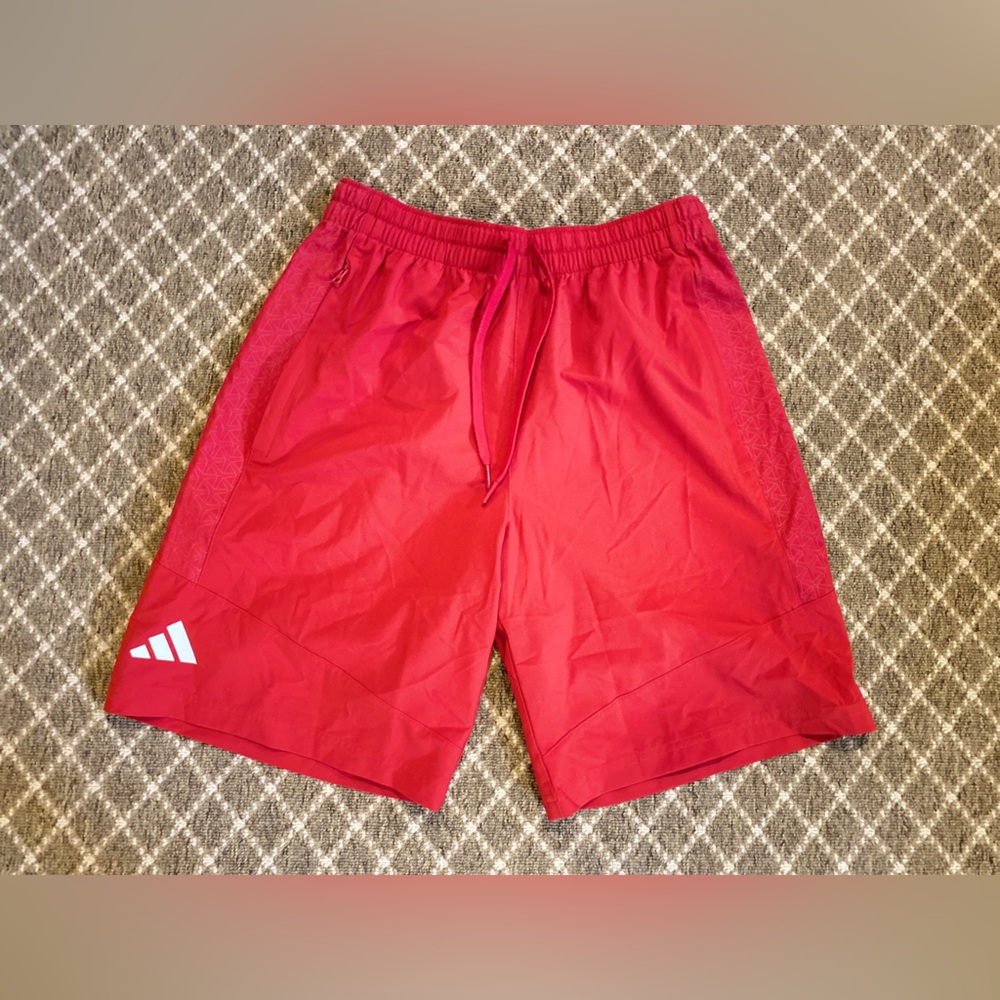 Adidas Men's Vibrant Red Athletic Shorts, size medium. NWT